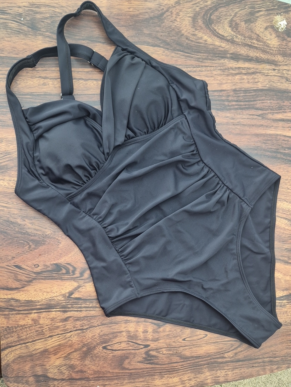 Black Women’s One-Piece Swimsuit - Classic Supportive Fit